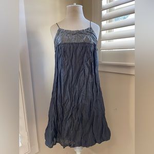Nicole Miller gunmetal metallic dress sz 6